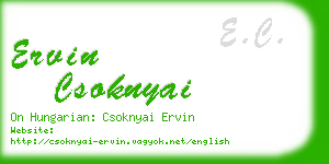 ervin csoknyai business card